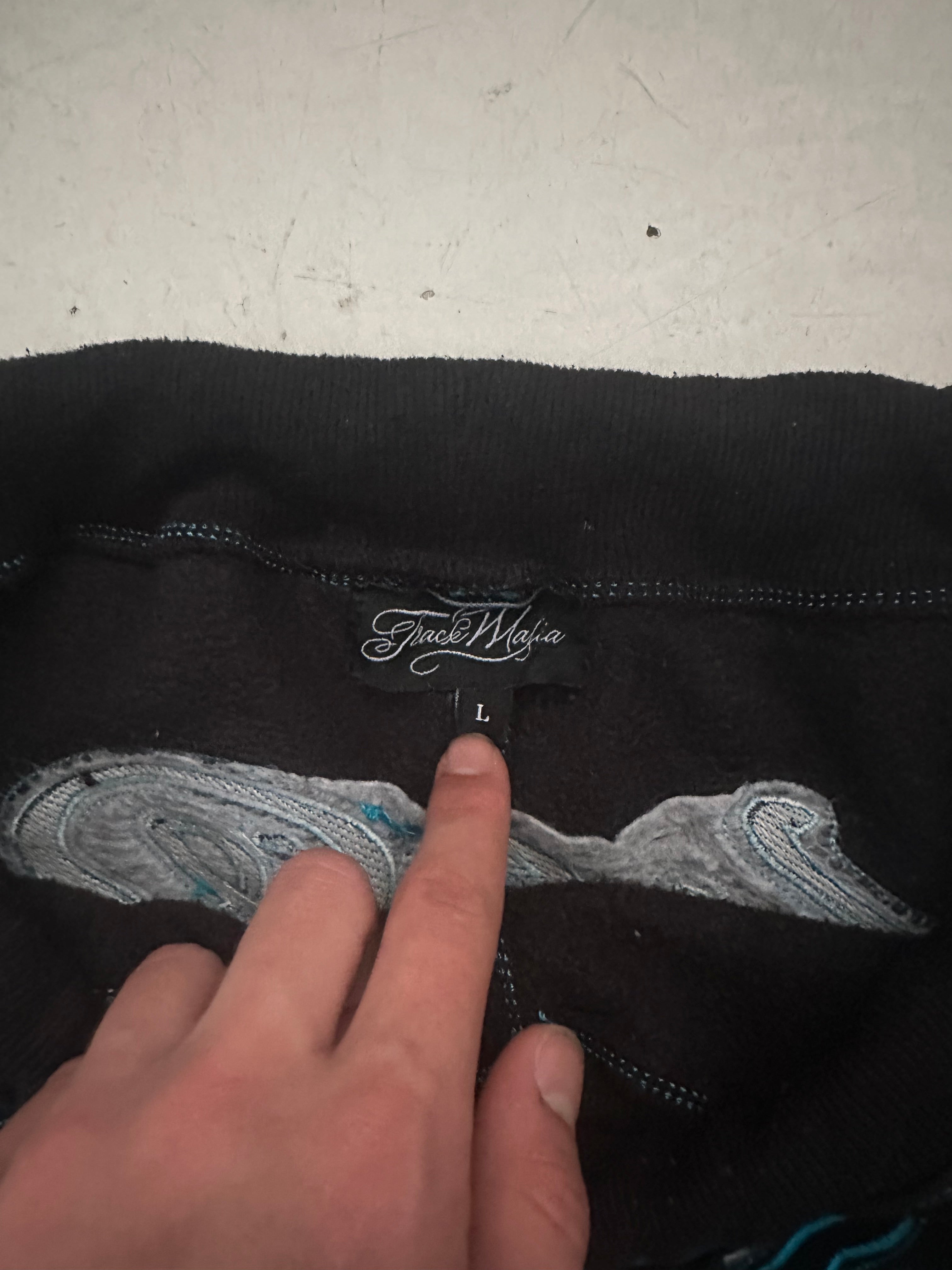 Blue and black v1 Trackmafia joggers L